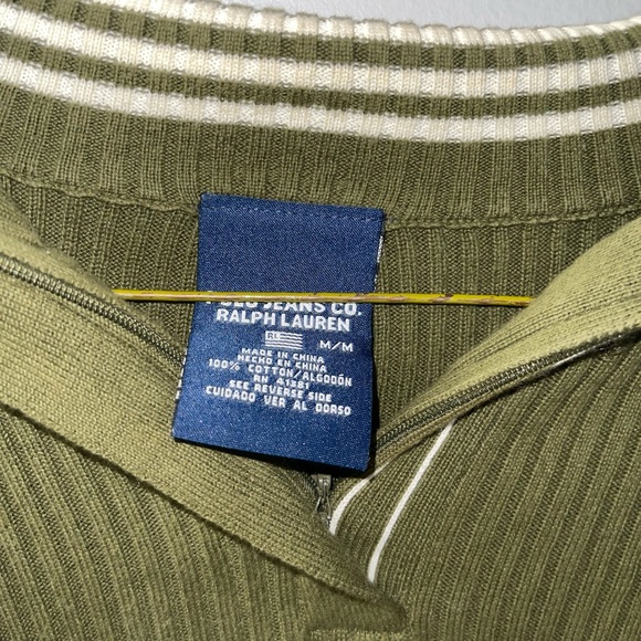 Green Ralph Lauren quarter zip sweater - Picture 2 of 4